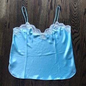 California Dynasty aqua blue camisole, size M